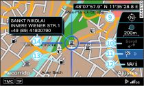 Representación del mapa estándar con el menú lateral activado